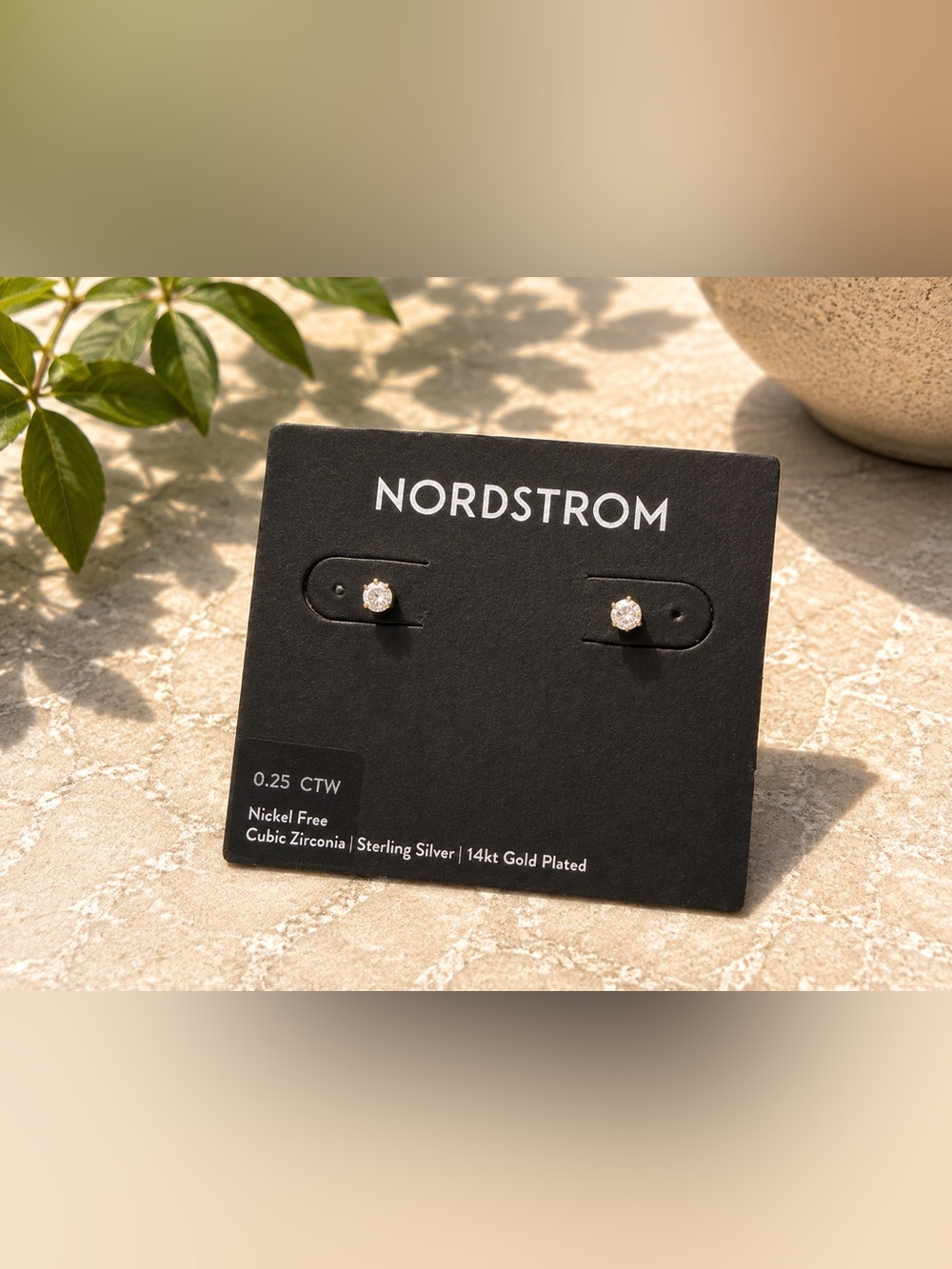 Nordstrom Sterling Silver Gold Plated Stud Earrings